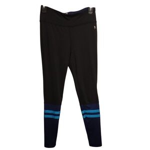 Danskin Black and Teal Fitted Leggings SMALL